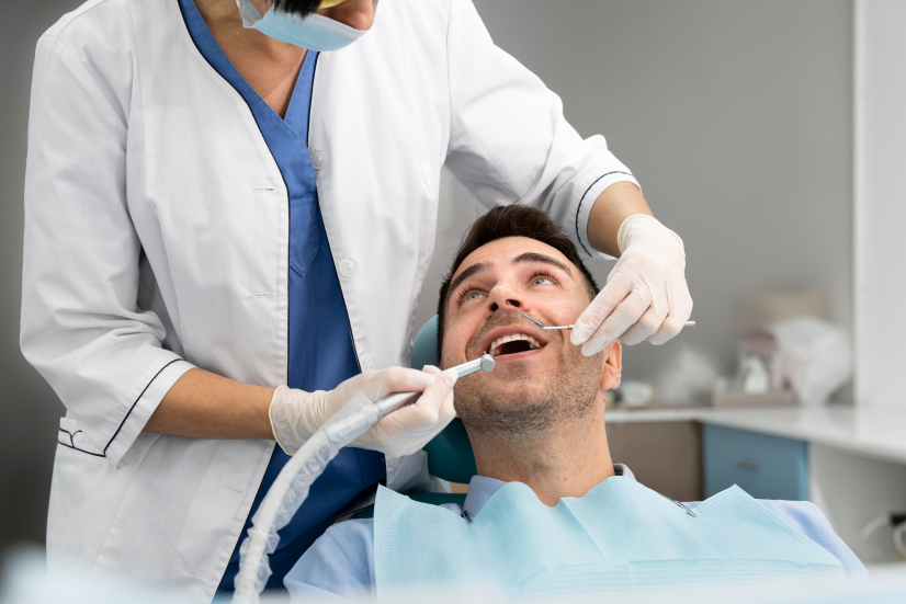 Dental implant candidate consultation - Patient discussing missing teeth replacement options with Dr. Mund at Fort Worth Dental